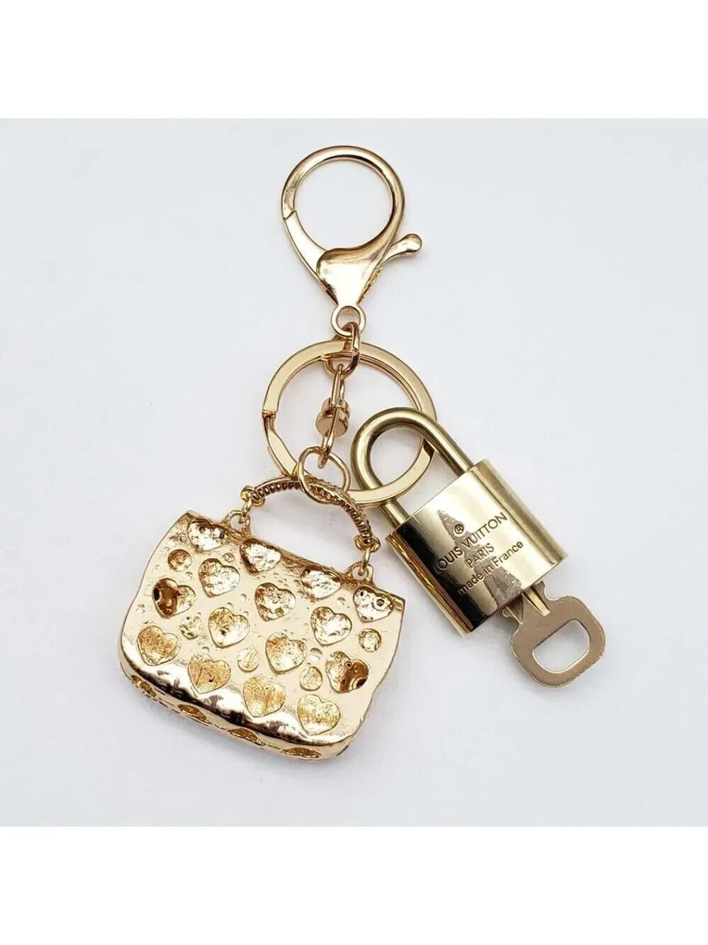 Louis Vuitton Gold Lock & Key 🔑 Authentic LV Unbranded Bag Keychain Charm